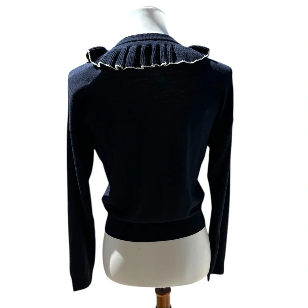 Doen Grazia Navy Blue 100% Merino Wool Cardigan Sweater Size Small NWT NEW